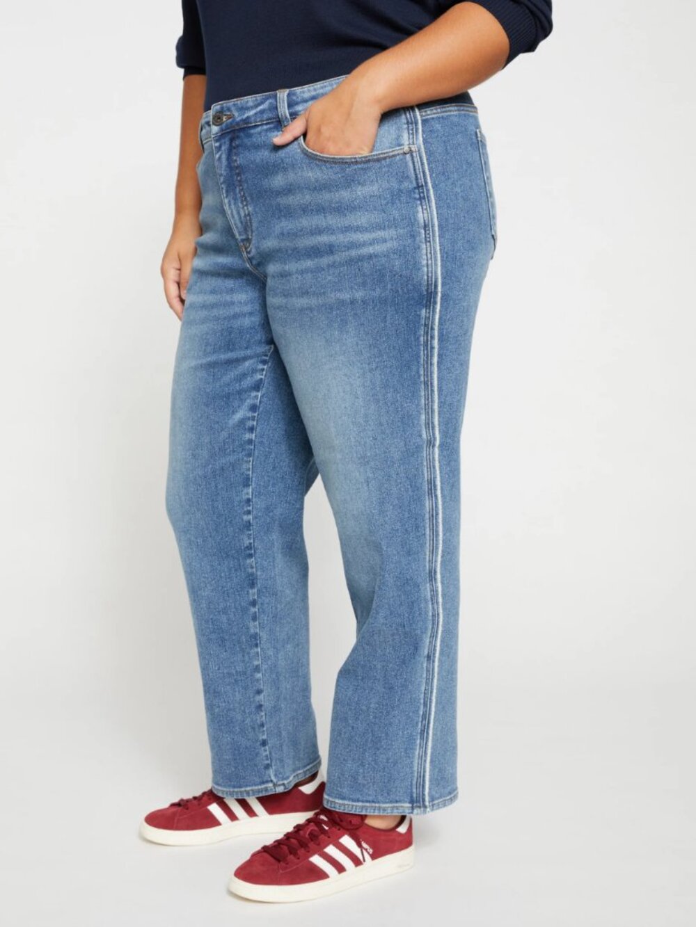 Elliot Mid Rise Tuxedo Stripe Jeans - Montana Blue